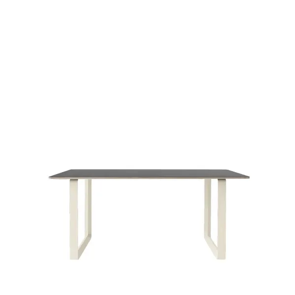 70/70 Dining Table 170x85 Black Linoleum/ Sand