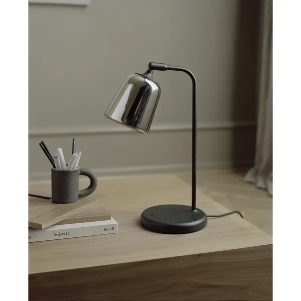 Material Lampa Stołowa Biały/Opal