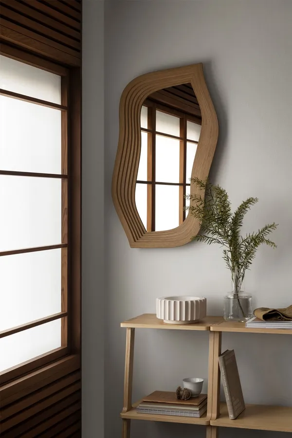 Mirror Lustro Ścienne Ø49 Dąb