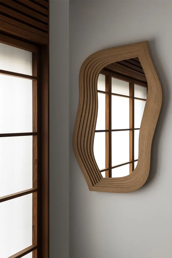 Mirror Lustro Ścienne Ø49 Dąb