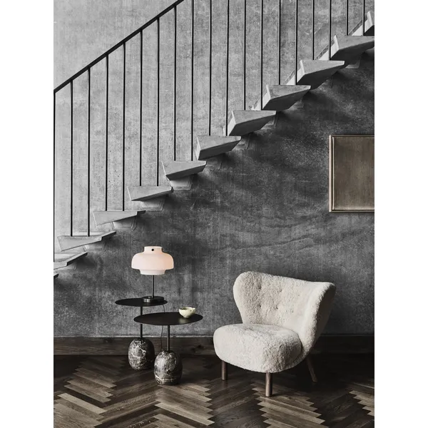 Little Petra VB1 Sessel Schaffell Moonlight/ Walnuss