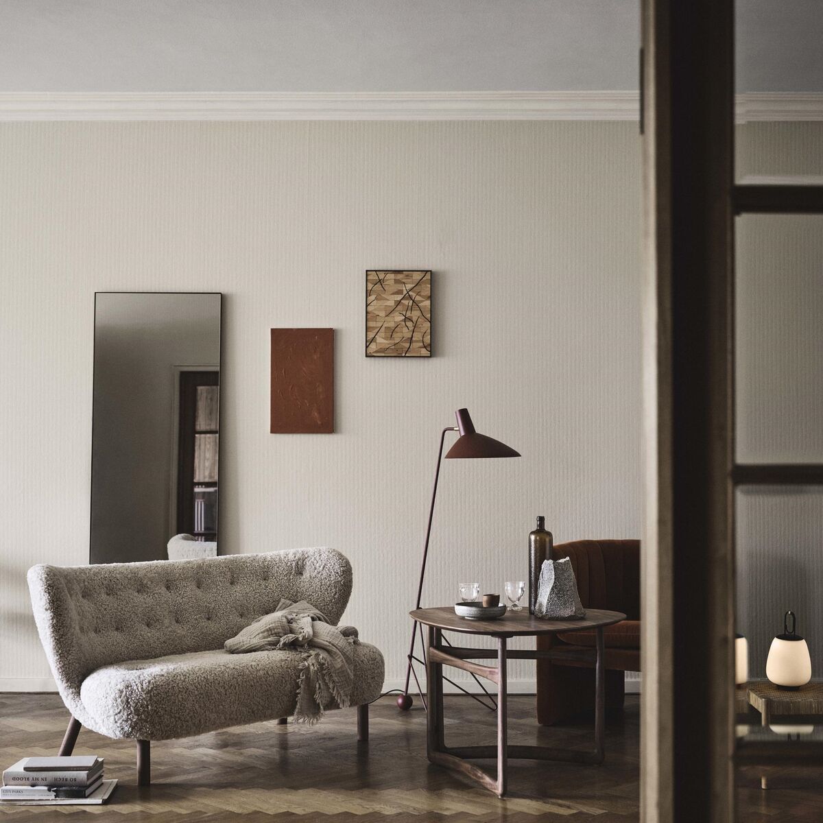 Little Petra VB2 Sofa Moonlight Sheepskin/Oiled Oak