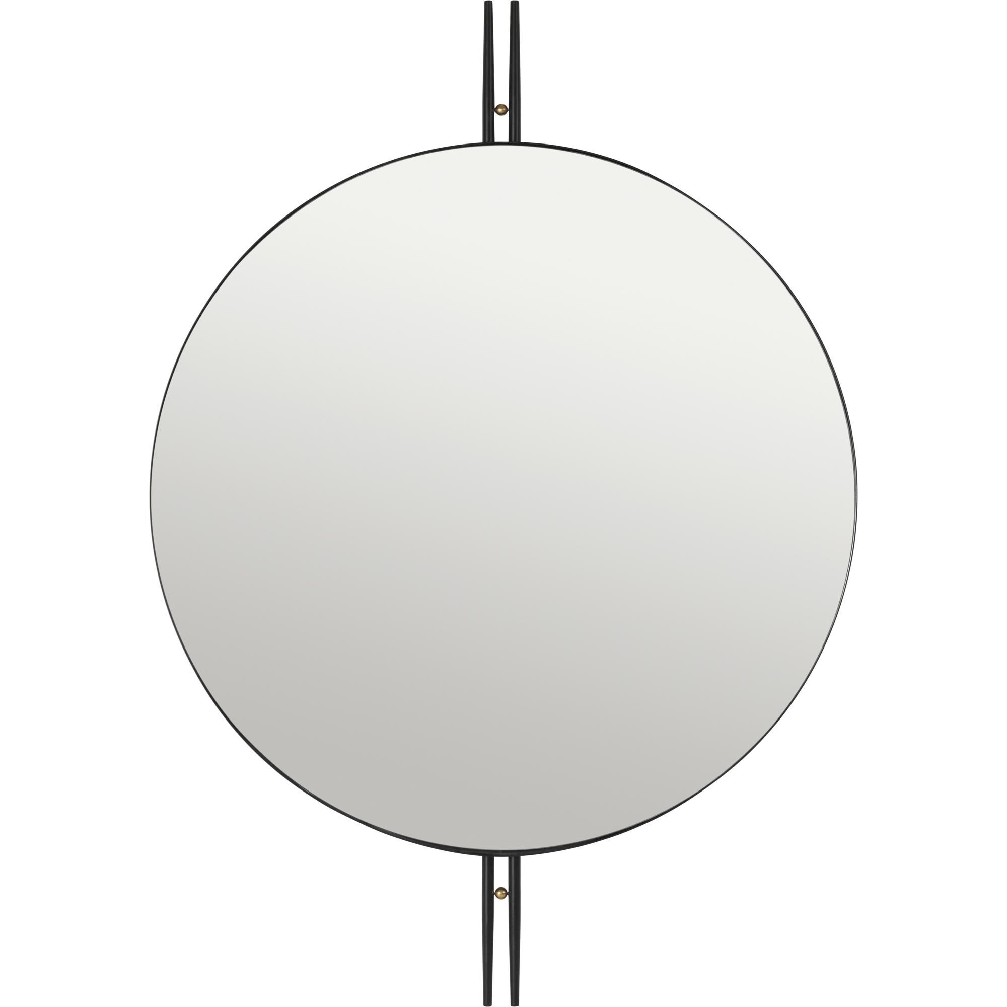 IOI Veggspeil Rundt Sort/ Messing Ø80 cm