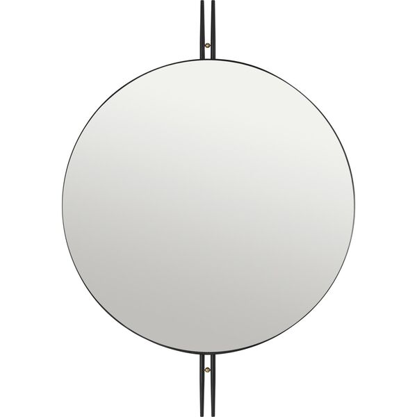 IOI Wandspiegel Rund in Schwarz/ Messing Ø80 cm