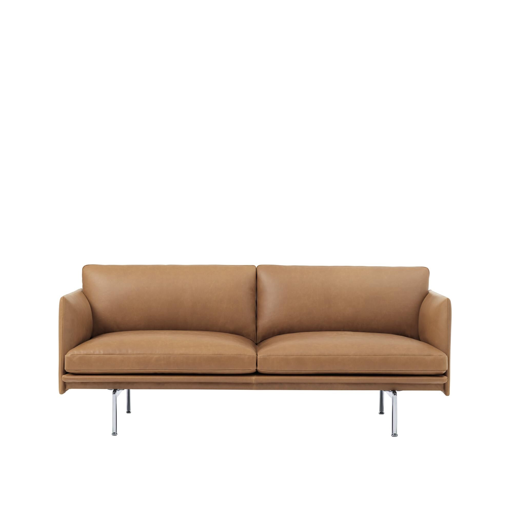 Outline 2-personers Sofa Lder/Cognac/Sort