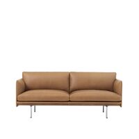 Outline 2-Sitzer-Sofa Leder/Cognac/Schwarz