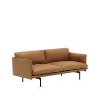 Outline 2-Sitzer-Sofa Leder/Cognac/Schwarz
