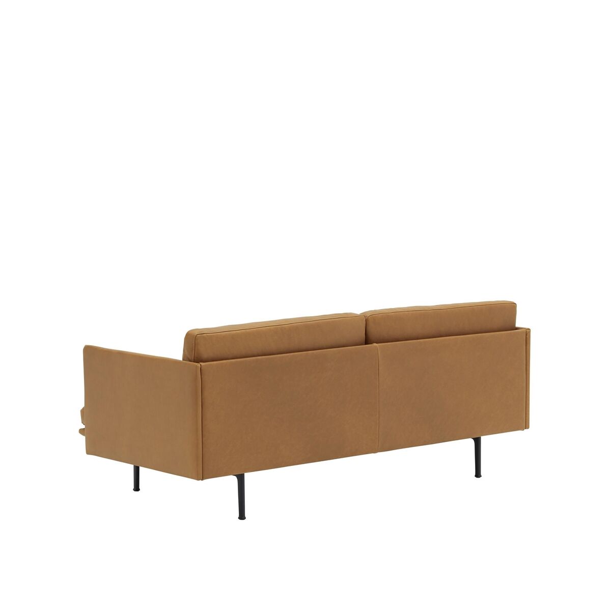Outline 2-Sitzer-Sofa Leder/Cognac/Schwarz