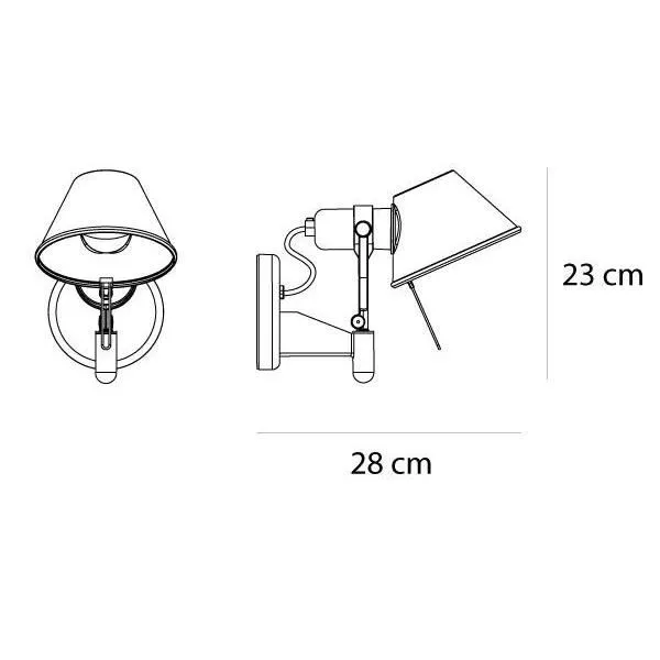 Tolomeo Faretto Wall Lamp With Switch Aluminum