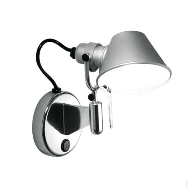 Applique Murale Tolomeo Micro Faretto avec Interrupteur en Aluminium
