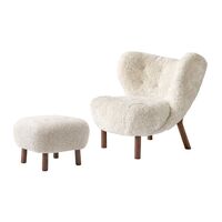 Little Petra VB1 Armchair Sheepskin Moonlight/Walnut Incl. ATD1 Puf