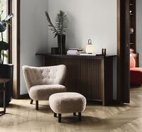 Little Petra VB1 Armchair Sheepskin Moonlight/Walnut Incl. ATD1 Puf