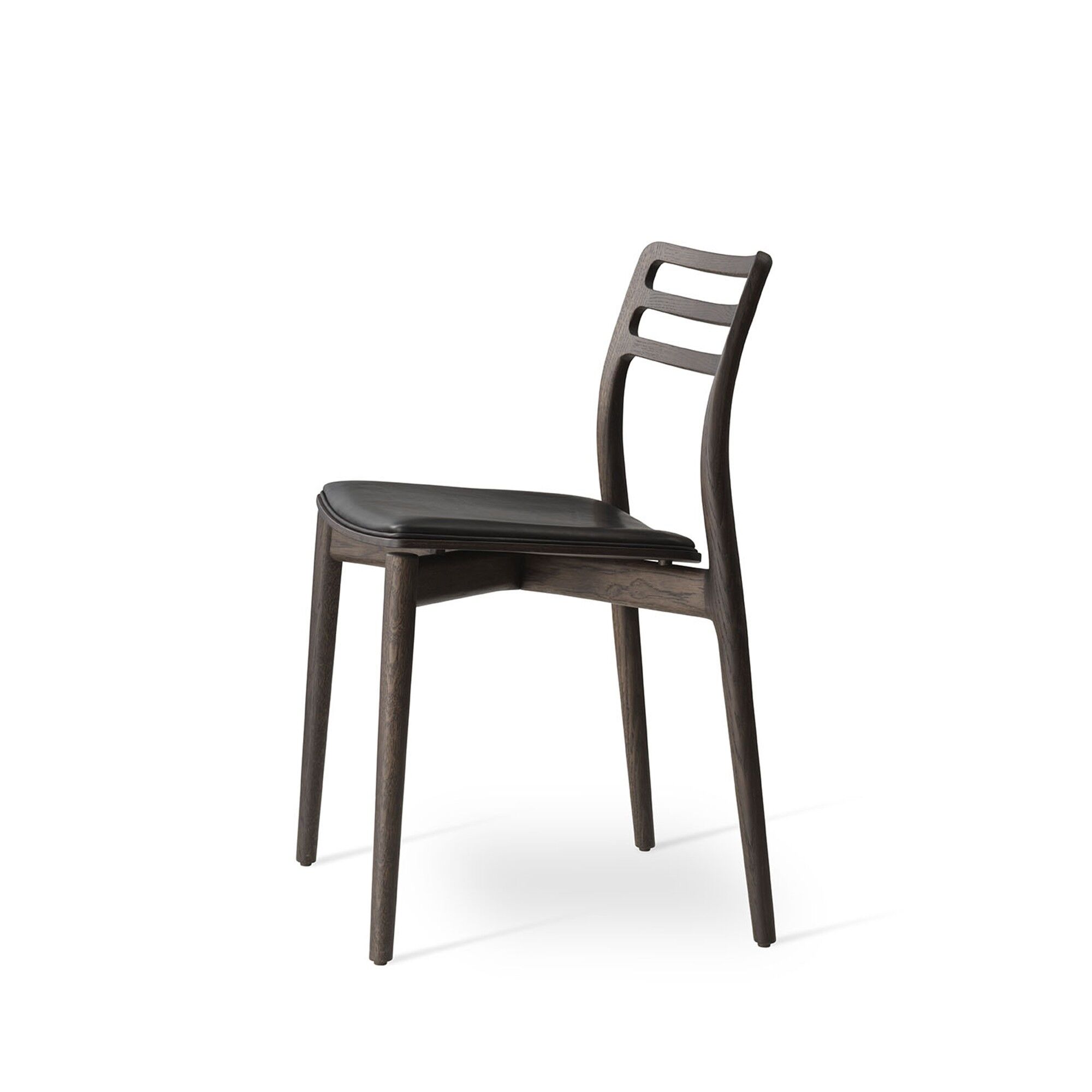 481 Cabin Chaise de Table à Manger Chêne foncé/Cuir Noir