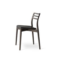 481 Cabin Dining Chair Dark Oak/Black Leather