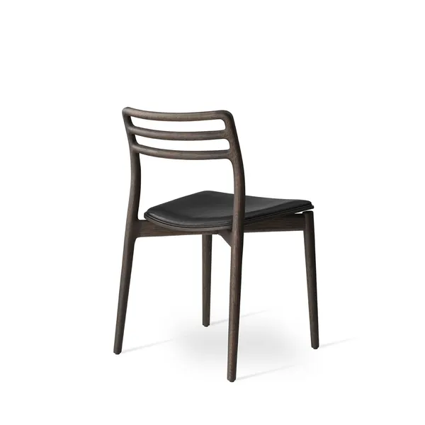 481 Cabin Dining Chair Dark Oak/Black Leather