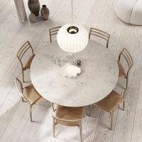 494 Cabin Rundt Bord Ø130 Beige Marmor/Lys Eik