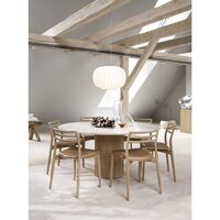 494 Cabin Rundt Bord Ø130 Beige Marmor/Lys Eik