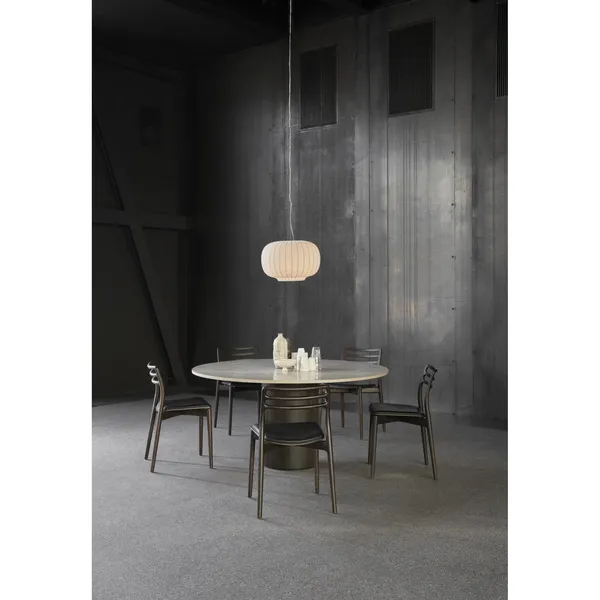 494 Cabin Rundt Bord Ø130 Beige Marmor/Mørk Eik