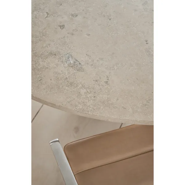 494 Cabin Rundt Bord Ø130 Beige Marmor/Mørk Eik