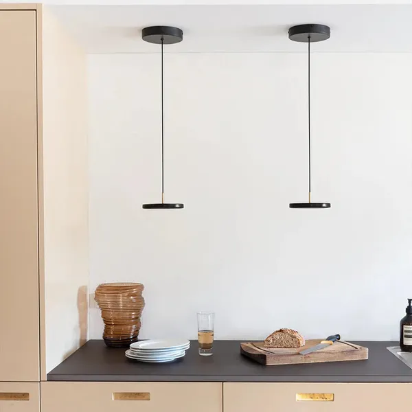 Asteria Pendant Black with Brass Top