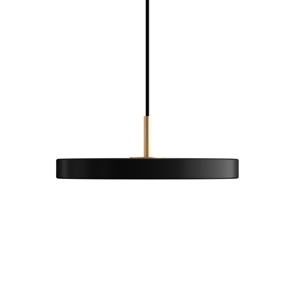 Asteria Mini Pendant Black with Brass Top