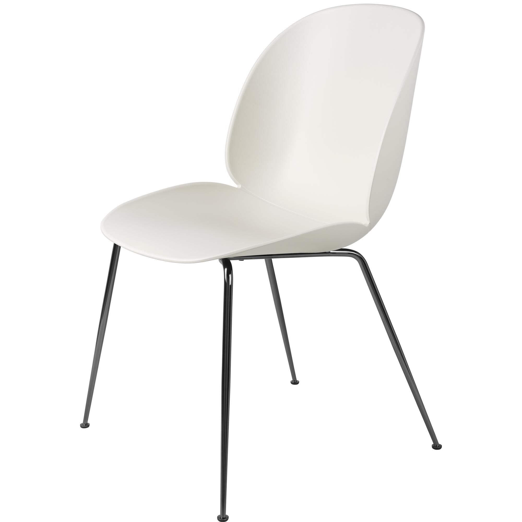 Beetle Spisestol Konisk Base Sort Krom/ Alabaster Hvit
