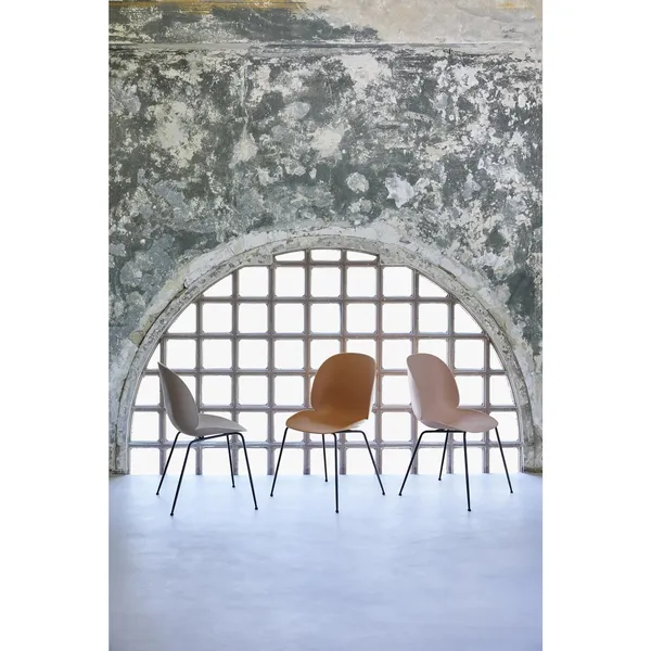 Beetle Dining Chair Conic Base/ Brass Semi Matt/ Alabaster White 4 Pcs.