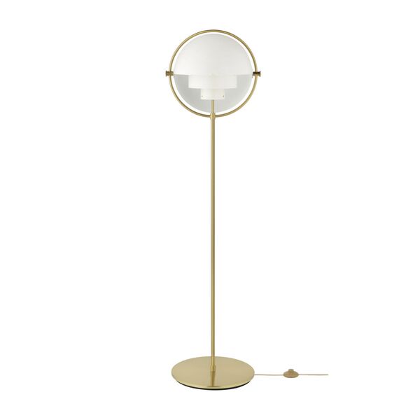 Lampada da Terra Multi-Lite in Ottone e Bianco