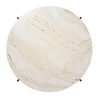 TS Coffee Table Round Ø80 Black/ White Travertine