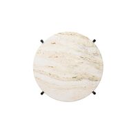 TS Side Table Round Ø40 Black/ White Travertine