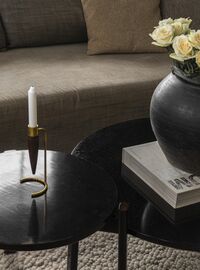 Passage Round Coffee Table Ø50 Dark Lacquered Oak