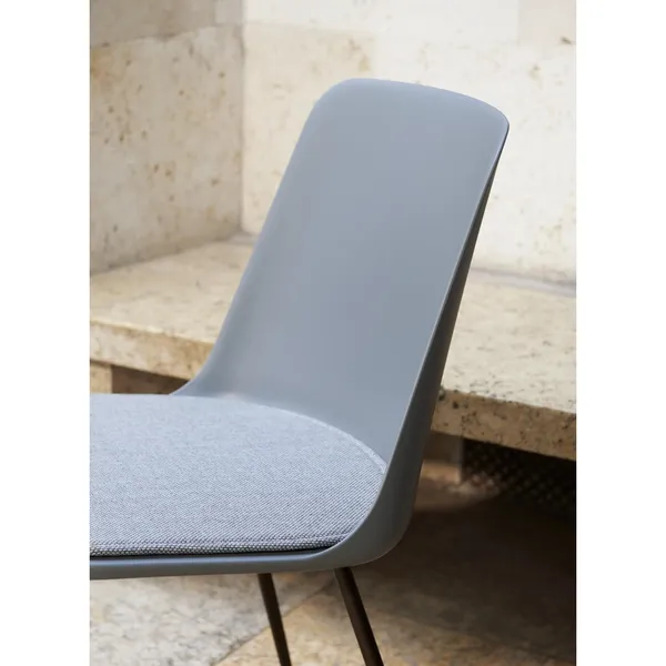 Rely HW6 Dining Chair Without Armrest Light Blue/ Chrome