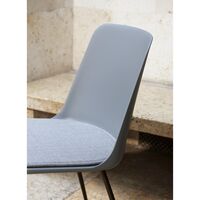 Rely HW6 Dining Chair Without Armrest Light Blue/ Chrome