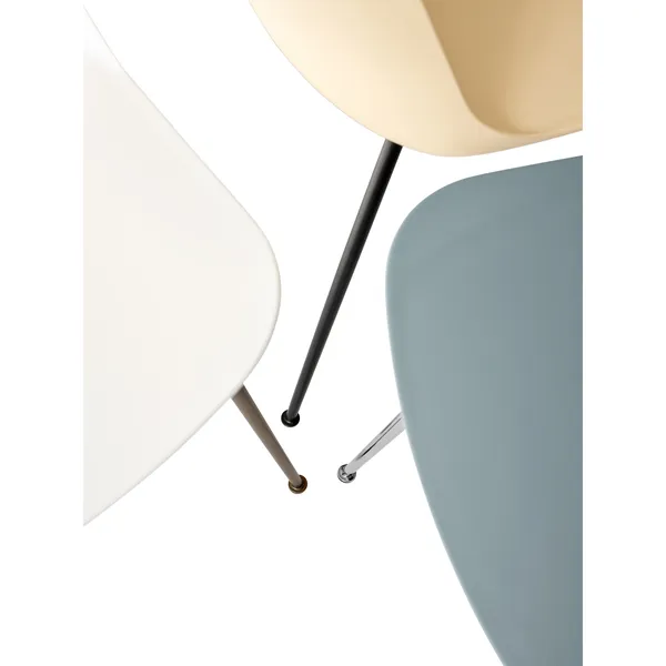 Rely HW6 Dining Chair Without Armrest Light Blue/ Chrome