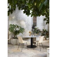 Rely HW6 Dining Chair Without Armrest Light Blue/ Chrome