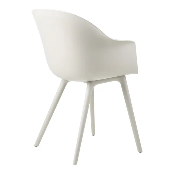 Bat Dining Chair - Un-Upholstered, Plastic Base, Outdoor (Alabaster White Base, Alabaster White)