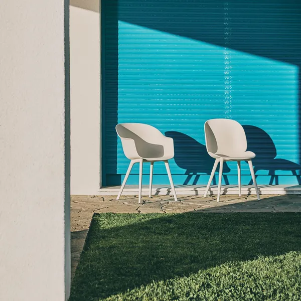 Beetle Outdoor Dining Chair Plastic Alabaster White