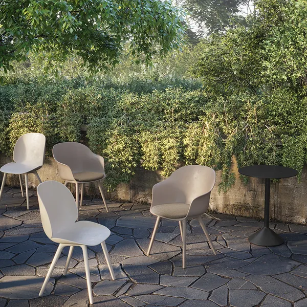 Beetle Outdoor Dining Chair Plastic Alabaster White