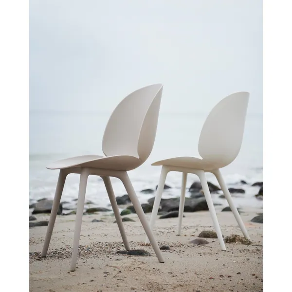 Beetle Outdoor Dining Chair Plastic Alabaster White