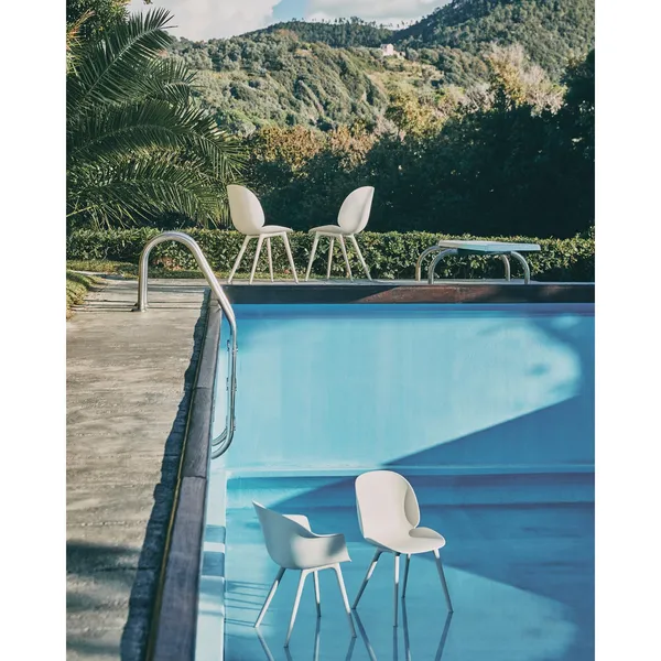 Beetle Outdoor Dining Chair Plastic Alabaster White