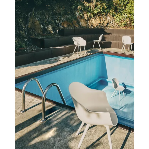 Beetle Outdoor Dining Chair Plastic Alabaster White
