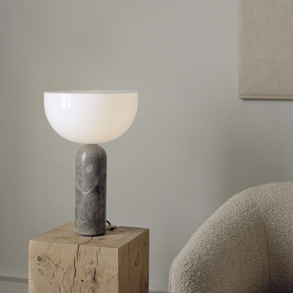 Kizu Tischlampe Aus Grau Marmor, Groß