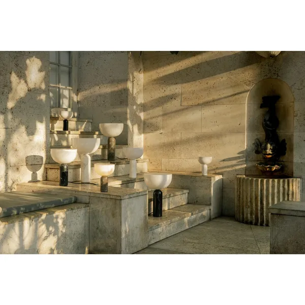 Kizu Table Lamp Gray Marble Large