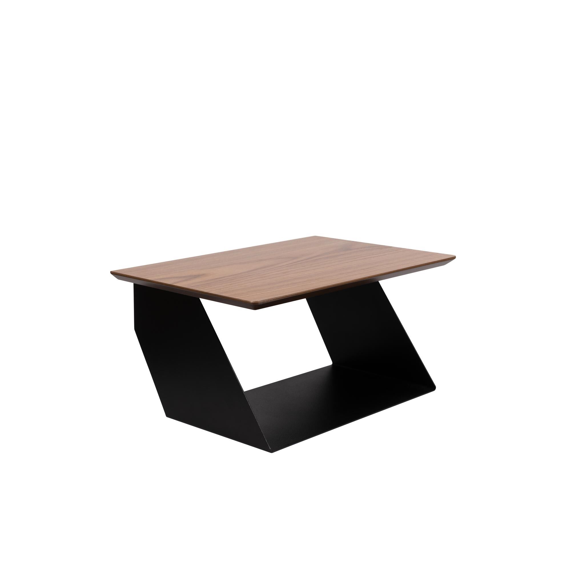 Étagère Edgy en Bois Noir avec Plateau en Noyer