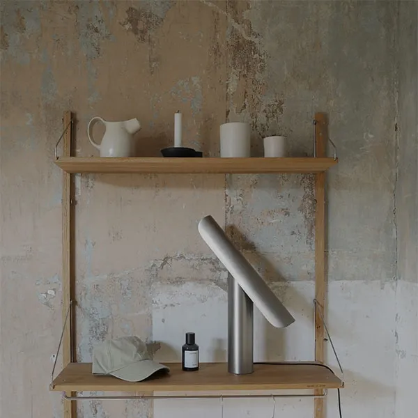 T-Lamp Table Lamp Brushed Steel