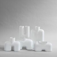 Cobra Dubbele Vaas Medium Bubbel Wit