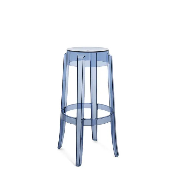 Charles Ghost Bar Stool H75 Blue