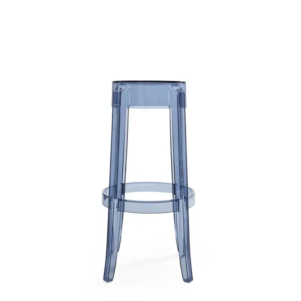 Charles Ghost Bar Stool H75 Blue