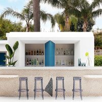 Charles Ghost Bar Stool H75 Blue