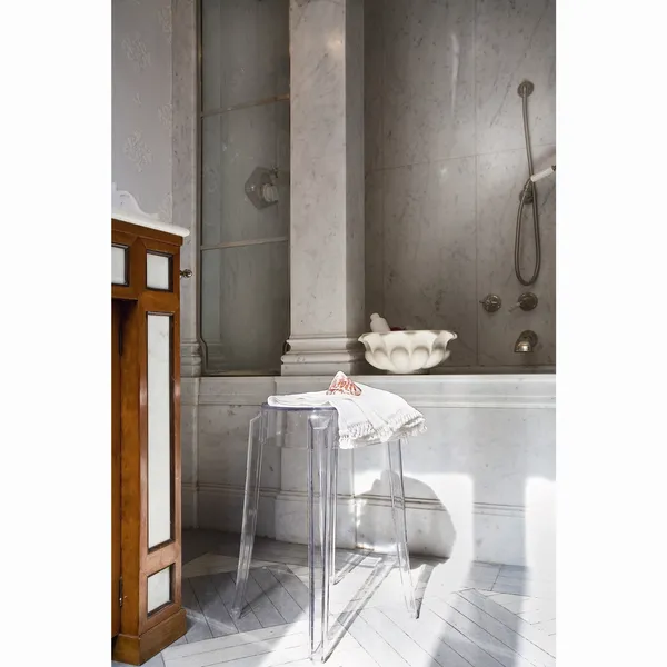 Charles Ghost Bar Stool H75 Amber
